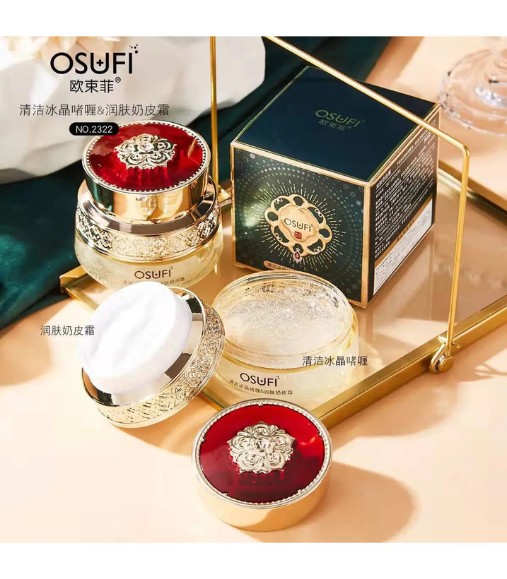 ژل کریستال یخ خالص و کرم پوست شیر دو طبقه